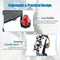 Gaming bureau, in hoogte verstelbaar PC computertafel met blauwe LED-verlichting, gaming handvat rek & bekerhouder,