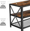 TV-kast, TV-tafel, lowboard voor TV tot 70 inch, TV-kast met rekken, stalen frame,  bruin-zwart LTV095B01