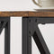 Bijzettafel, nachtkastje, X-vormige stangen, stalen frame, met 2 niveaus, 40 x 40 x 50 cm, industrieel ontwerp, vintage bruin-zwart LET277B01