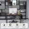 Bureau, computer bureau, 102cm computertafel, PC tafel, bureautafel, kantoortafel met zij-opslagzak, industriële PC-bureau, zwart metalen frame, ideaal voor thuis en op kantoor