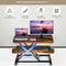 Zit-sta werkstation, in hoogte verstelbare staande bureau verhoger met grote tafelblad 80 x 40cm, ergonomisch bureau, zit-sta-bureau (Bruin)
