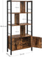 Boekenkast, boekenkast met 4 open legplanken, , stalen frame,  bruin-zwart