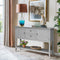 Console tafel, houten gang tafel met 2 laden en 2 opbergkasten, consoletafel met onderste plank, , 116,5 x 38 x 86,5 cm (Grijs)