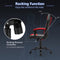 PC gamingstoel, ergonomische computer stoel met rugleuning,  bureaustoel met in hoogte verstelbare zitting, (Rood)