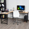 L-vormige Hoekbureau computertafel met CPU-standaard, 125 x 168cm (Natuurlijk)