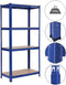 Magazijnrek, set van 2, rek voor zware lasten, kelderrek, 160 x 80 x 40 cm, tot 520 kg belastbaar, 4 verstelbare planken, plank van metaal, steekrek, werkplaatsrek, kelder, garage, blauw GLR88Q