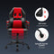 PC gamingstoel, ergonomische computer stoel met rugleuning,  bureaustoel met in hoogte verstelbare zitting, (Rood)