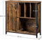 Sideboard, archiefkast, met vakken, verstelbare plank, 80 x 30 x 80,5 cm, industrieel design, vintage bruin-zwart LSC084B01