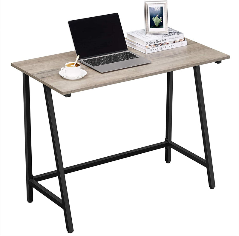 Bureau, computer bureau, industrieel ontwerp, 100 x 50 x 75 cm, grijs-zwart LWD040B02