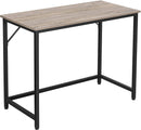 Bureau, computertafel, smalle kantoortafel, 100 x 50 x 75 cm, studeerkamer,  grijs-zwart LWD041B02