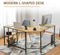 L-vormige bureau, kantoor/thuis bureau met twee opbergrek,  (Natuurlijk)