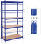 Magazijnrekken, zware lasten, set van 2, kelderrekken, 200 x 100 x 50 cm, tot 875 kg belastbaar, 5 verstelbare planken, planken van metaal, steekplanken, werkplaatsrek, blauw GLR050Q02