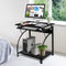 Computer bureau, computertafel met beweegbaar toetsenbord lade & CPU houder, computer werkstation, moderne PC bureau met in hoogte verstelbare pootdoppen, compact formaat voor klein appartement