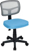 Bureaustoel met lage rugleuning, armloze computerstoel, hoogteverstelling,  360°  (Blauw)