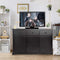 keukenkast dressoir met 3 lades en 3 deuren, verstelbare plank,  (Bruin)