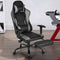 Racing stijl gamingstoel, beklede hoge rugleuning bureaustoel met hoofdsteun,(Zwart)