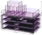 Make-up Organizer, cosmetica organizer met 4 lades en 11 vakken in verschillende maten, anti-slip inzetstukken, voor make-up en sieraden, lavendel JKA001PL