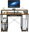 Computer bureau met opbergplanken, monitor standaard, toetsenbord lade, 118 cm computer tafel voor thuiskantoor, stevige computertafel, moderne eenvoudige stijl, werkstation voor kleine ruimtes