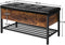 Zitbank, schoenenbank met zitting, 98 x 40 x 51 cm, gevoerde kisten met schoenenrek, hal, slaapkamer, woonkamer, metaal, eenvoudige montage, vintage