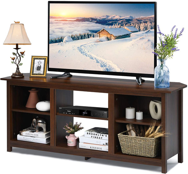 TV Meubel 2-laags TV-tafel, TV-meubel, 147 cm TV lowborad ) (Bruin)