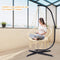 Hangstoel, katoenen touw macrame hangende schommelstoel voor woonkamer, tuin, balkon, scandinavische stijl, capaciteit van 150 kg (Beige)