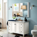 Drie spiegels badkamermeubel, badkamer wandkast met verstelbare planken, 90 x 11 x 65 cm