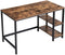 Bureau, computertafel, pc-tafel, bureautafel, met 2 legplanken rechts of links,  bruin-zwart LWD47X