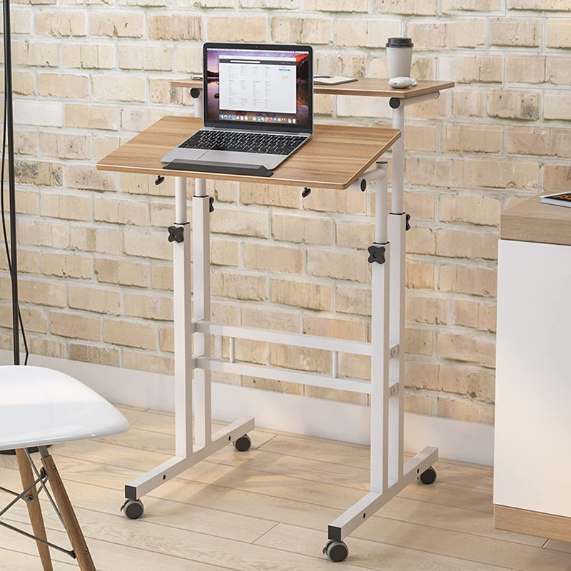Computer Tafel Laptop Bureau Werkstation Verstelbare Hoogte Laptop Tafel Stand-up Computer Tafels voor Thuiskantoor, Wit