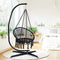 Hangstoel, katoenen touw macrame hangende schommelstoel voor woonkamer, tuin, balkon, scandinavische stijl, capaciteit van 150 kg (Zwart