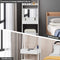 Kaptafel set met openen bovenkant spiegel, make-up tafel set met 3 haken & 2 opbergplank, 6 verwijderbare organizers, make-up tafel en kruk set met gedempte kruk, eenvoudige montage