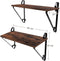 Wandplanken, set van 2, grote zwevende planken,  60 x 20 x 33 cm,  bruin-zwart LCR01BX