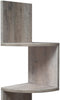 Hoekplank, wandplank met 5 planken, zwevende plank, voor keuken, slaapkamer, woonkamer, studeerkamer, kantoor, greige LBC020M01