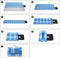Picknickkleed, 200 x 200 cm, XXL, fleece, wmouwgeïsoleerd, waterdicht met draaggreep, vierkant blauw gestreept