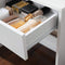 kaptafel make up tafel met spiegel en gloeilampen, cosmetische tafel met 2 lades en 3 open vakken, 80 x 40 x 145 cm wit RDT114W01