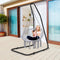Hangstoel, katoenen touw macrame hangende schommelstoel voor woonkamer, tuin, balkon, scandinavische stijl, capaciteit van 150 kg (Grijs)