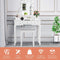 Kaptafel set met rechthoekige spiegel en gedempte kruk, make-up tafel met 10 LED-dimbare gloeilampen, met 5 laden(Zwart)