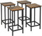 Set van 4 barkruk, hoge zonder rugleuning  voetensteun, glad oppervlak,(Rustiek Bruin)