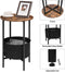 Bijzettafel, rond, salontafel, nachtkastje met afneembare opbergmand, vintage EBF63BZ01