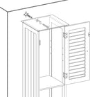 badkamerkast, hoge kast,  met 2 lamellen deuren, opbergkast met lade, uitneembare X-vormige plank, 32 x 30 x 170 cm, Scandinavische stijl, wit BBC69WT
