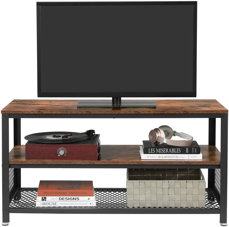 Televisietafel voor tv's tot 43 inch, industrieel design, console, lowboard, , donkerbruin, LTV40BX