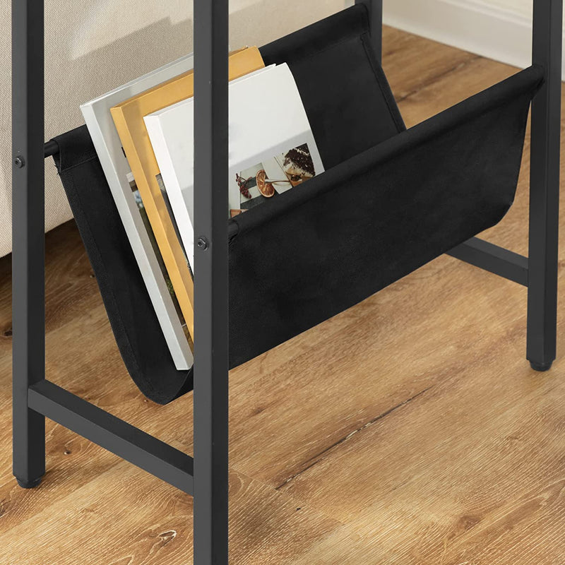 bijzettafel met opbergruimte, 48 x 24 x 61 cm, nachtkastje, koffietafel, donkerbruin EBF41BZ01