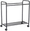 Wasmand, wasverzamelaar met 3 afneembare stoffen zakken, wasbak op wielen, wasserette, stevig, 3 x 44 liter, zwart LSF003B