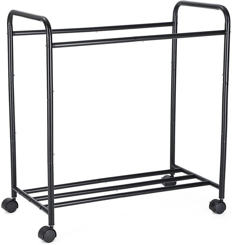 Wasmand, wasverzamelaar met 3 afneembare stoffen zakken, wasbak op wielen, wasserette, stevig, 3 x 44 liter, zwart LSF003B