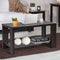 Houten salontafel, 2-laags rechthoekige cocktailtafel met open opbergplank, 80 x 40 x 42 cm (Koffie)