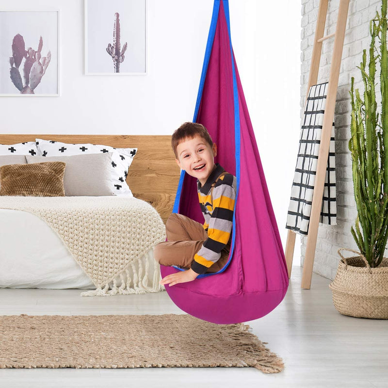 Hangstoel, Kinderzitje, met zitkussen, 3 Kleuren, 80 kg draagvermogen (rood)