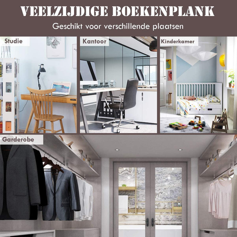 3-laagse plank met 3 deuren, 3-kubus boekenkast met gehumaniseerde gegroefde handgrepen, gescheiden compartimenten