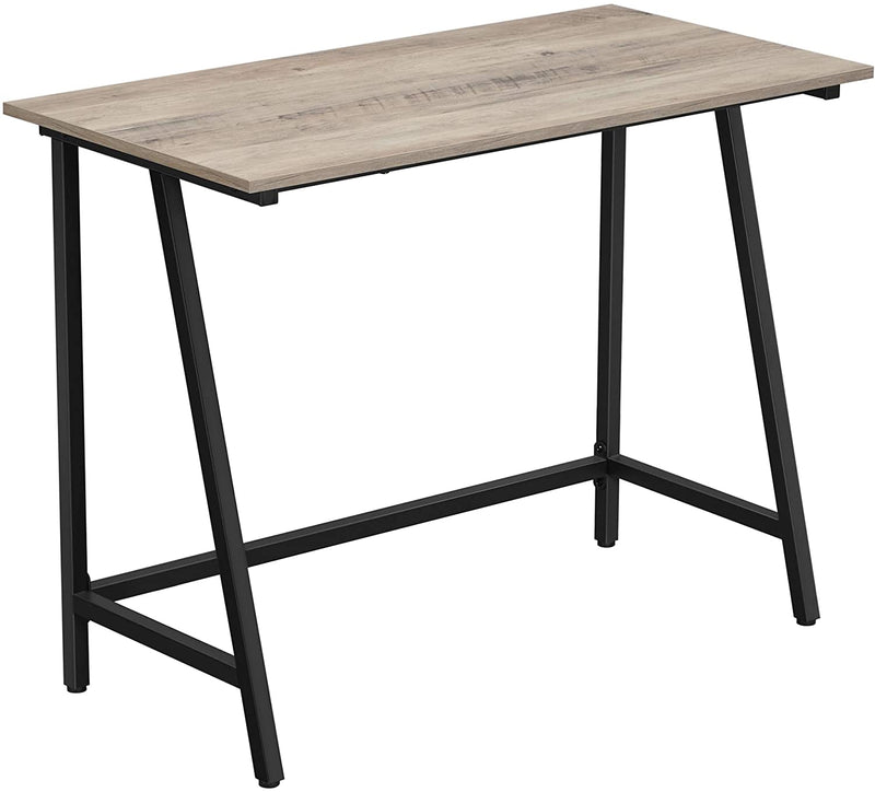 Bureau, computer bureau, industrieel ontwerp, 100 x 50 x 75 cm, grijs-zwart LWD040B02