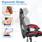 Hoge rugleuning gamingstoel, verstelbare racing style draaibare werkstoel met lendensteun en gevoerde armleuningen,  (Rood)