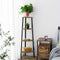 Hoekrek, staand rek, boekenkast met 4 planken, ladder-rek, stabiel stalen frame voor woonkamer, kantoor, ruimtebesparend, vintage EBF41CJ01