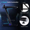Gaming bureau, in hoogte verstelbaar PC computertafel met blauwe LED-verlichting, gaming handvat rek & bekerhouder,